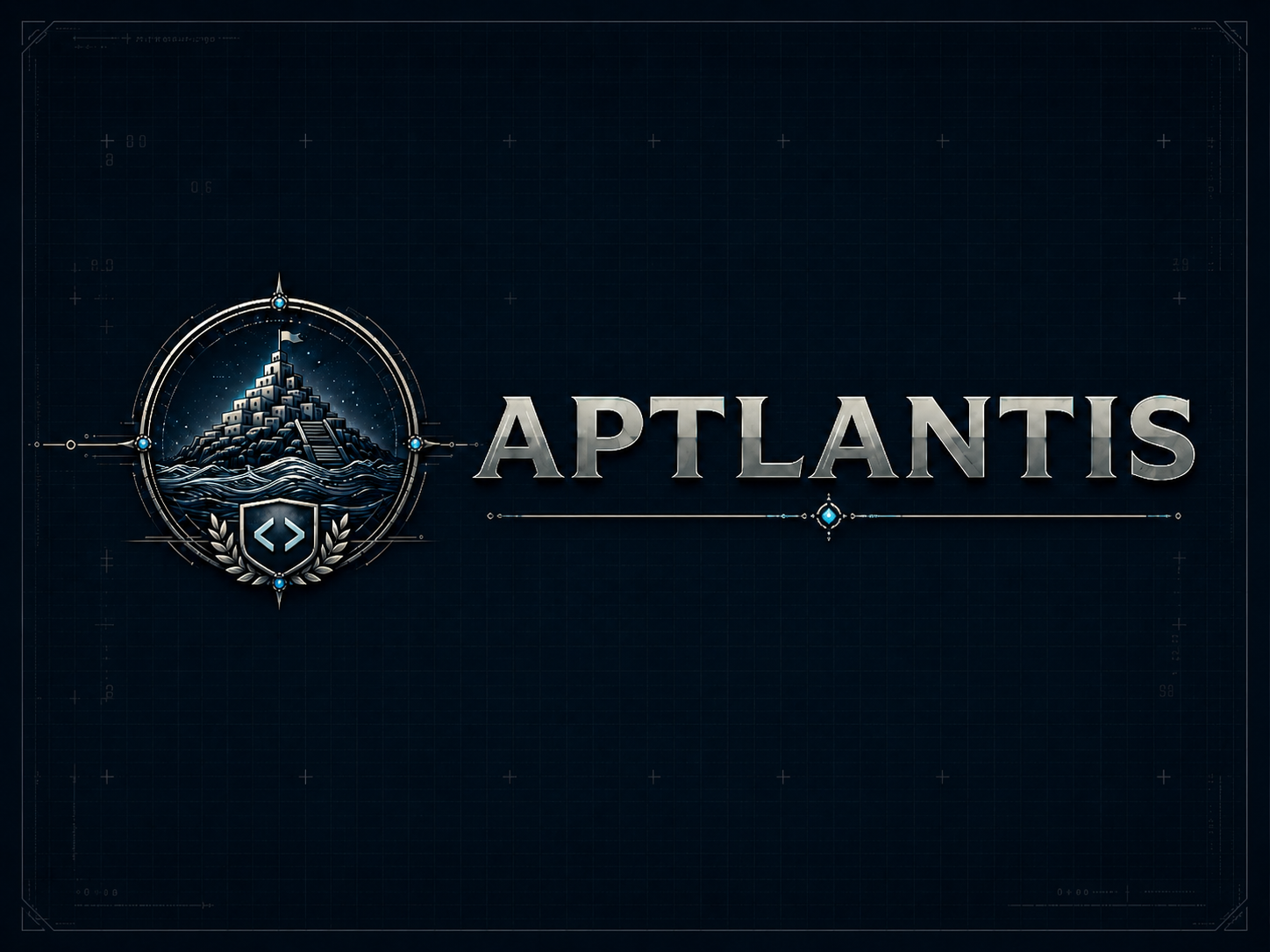 Aptlantis Blue Slate banner with maritime emblem and wordmark